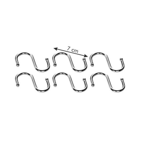 Tescoma - Set 6 Ganci a S Portamestoli per Barra Monti 7 cm